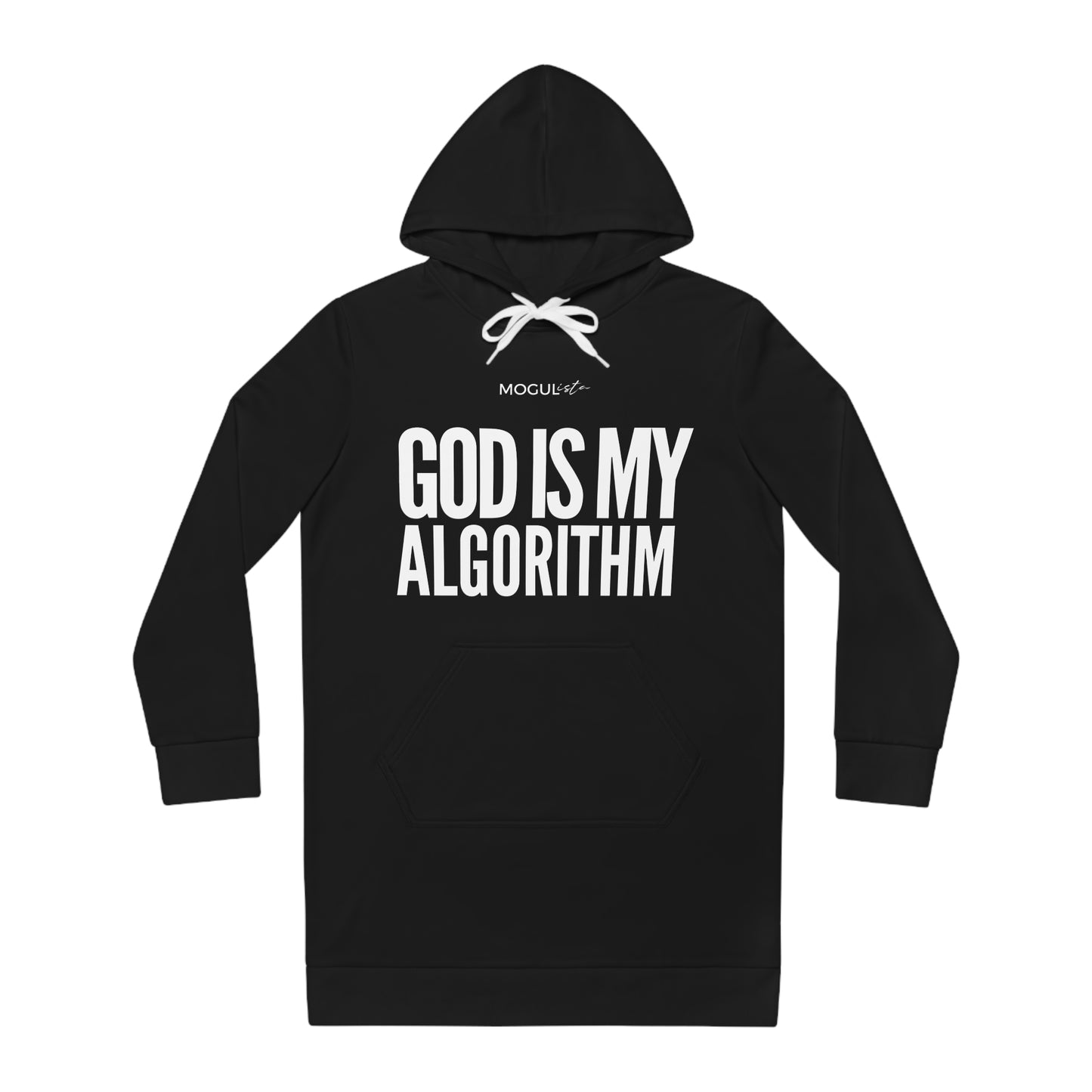 Women's Hoodie Dress - "God Is My Algorithm" - Casual Comfortable Fashion