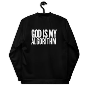 B&W MOGULista™ "God Is My Algorithm" Unisex Bomber Jacket