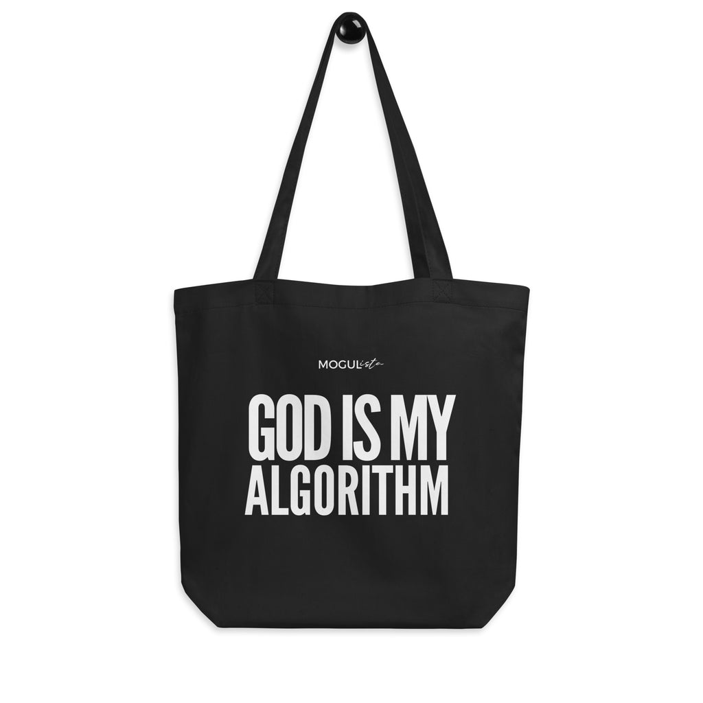 MOGULista™ "God Is My Algorithm" Small Organic Tote Bag