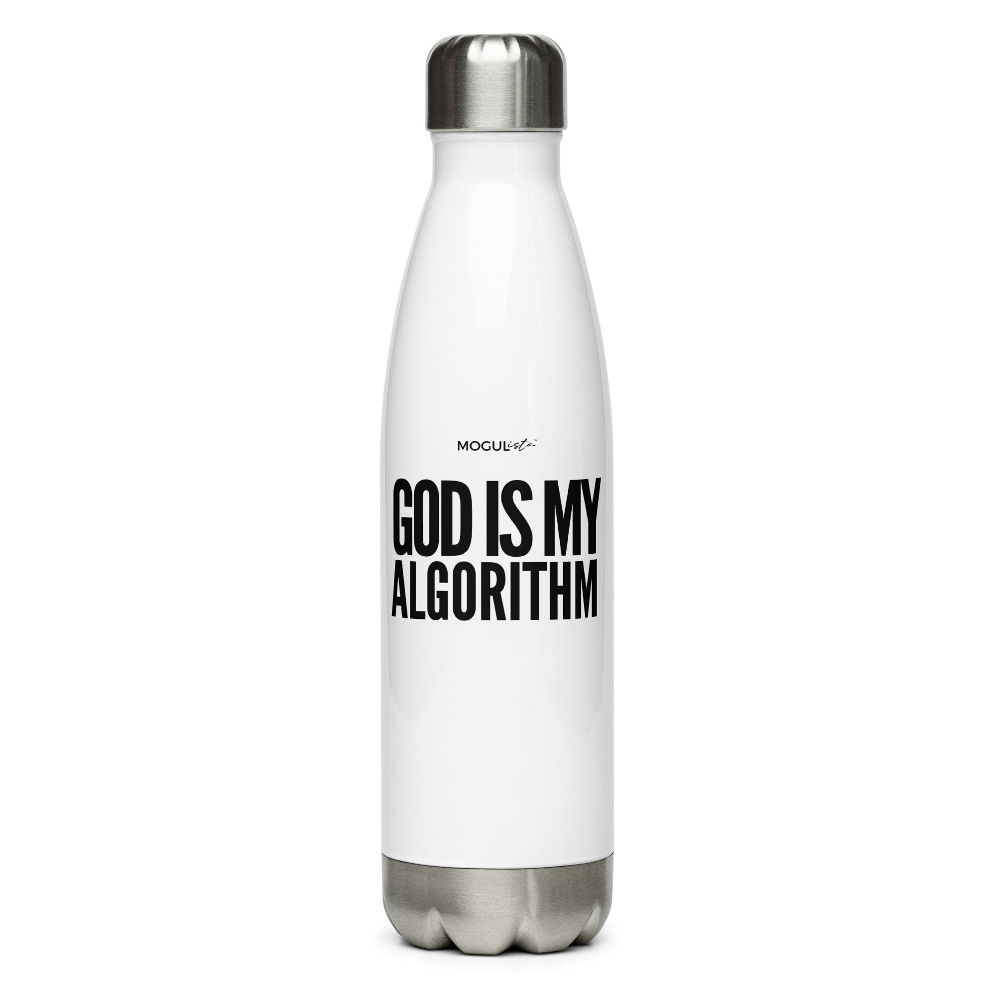 B&W MOGULista™ "God Is My Algorithm" Stainless Steel Water Bottle