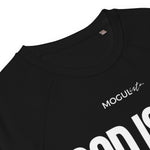 MOGULista™ "God Is My Algorithm" Unisex Organic Raglan Sweatshirt